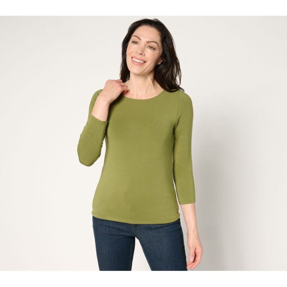 Joan Rivers Classics Collection Women's Top Sz XS Wardrobe Builders Green